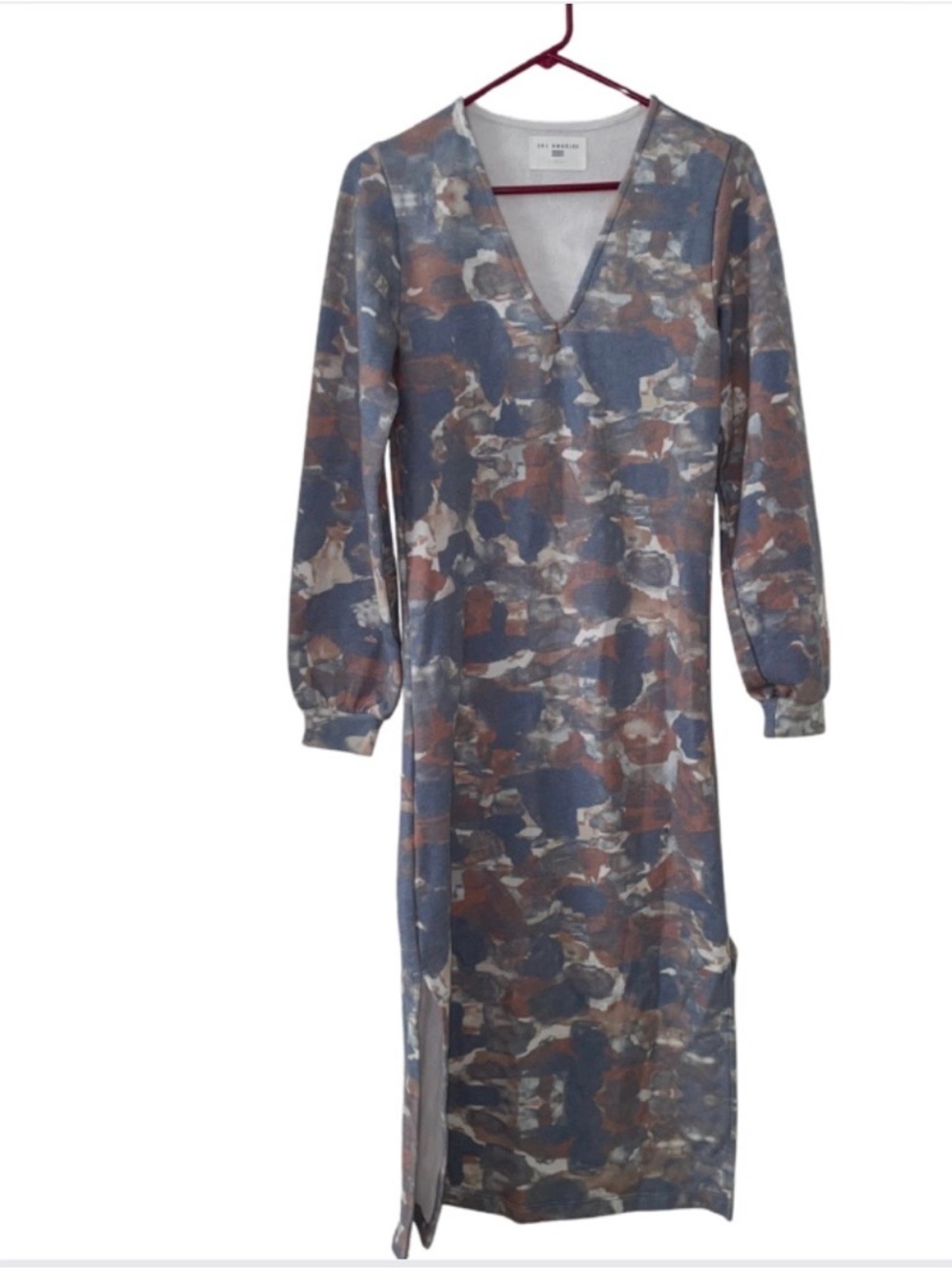 Sol Angeles Watercolor Camo Sweatshirt Midi Dress